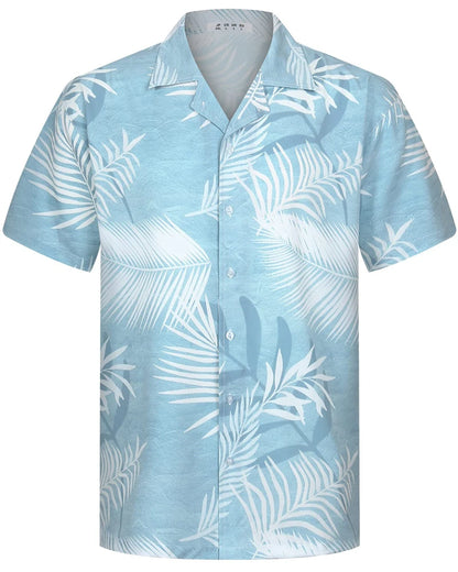 Camisas Hawaianas de Verano para Hombre, Manga Corta, Botones, Estampado de Árboles de Coco, Camisa Casual de Playa Aloha Tallas Grandes 6XL, Ropa para Hombre