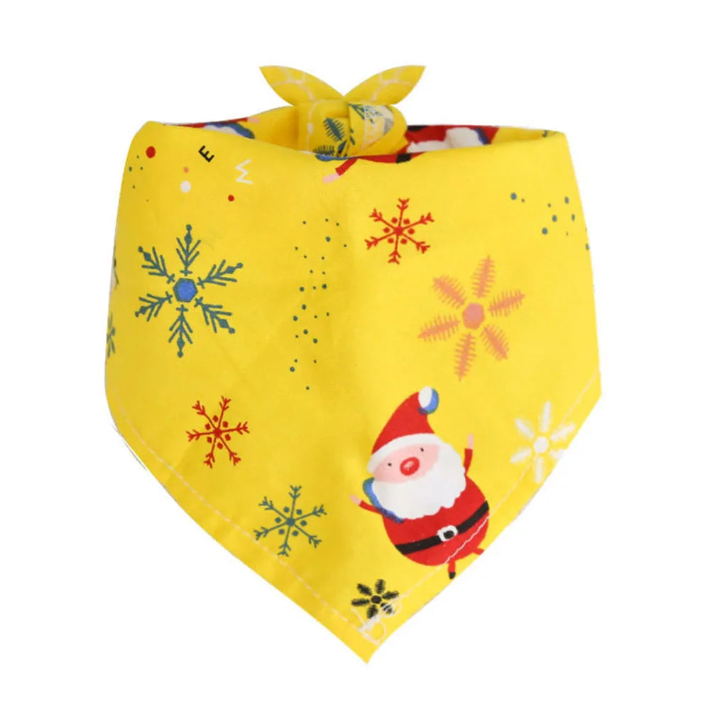 Christmas Dog Bandanas Christmas Tree and Santa Claus Dog Scarf for Boys and Girls Holiday Bandana for Cats Xmas Pet Accessories