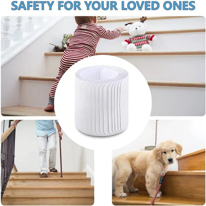 10x 60cm Cinta Antideslizante Transparente para Suelo Bañera Baño Alfombra Escalones Antideslizantes Cinta Suave e Impermeable Protege a Niños y Mascotas
