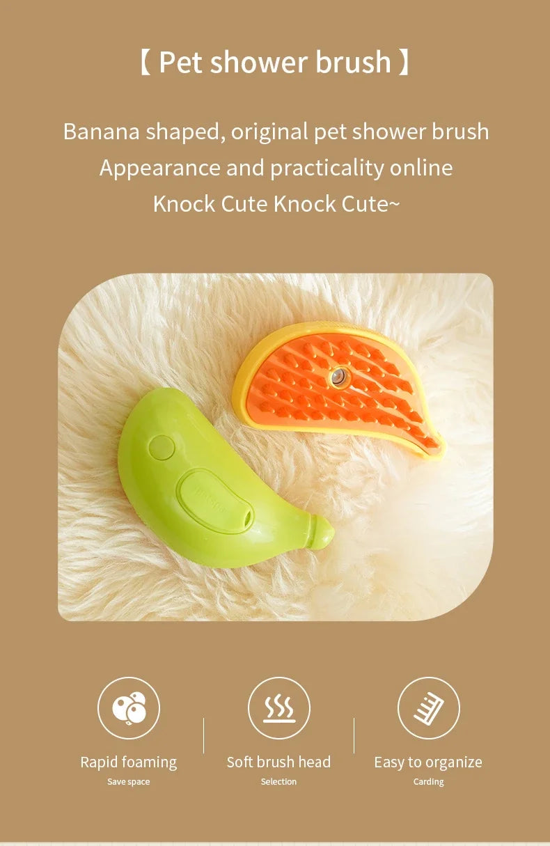 Cepillo de vapor giratorio para gatos y perros, peine eléctrico pulverizador para eliminar el pelo, cepillo de gato de silicona suave para masaje, peine de aseo, accesorios para mascotas