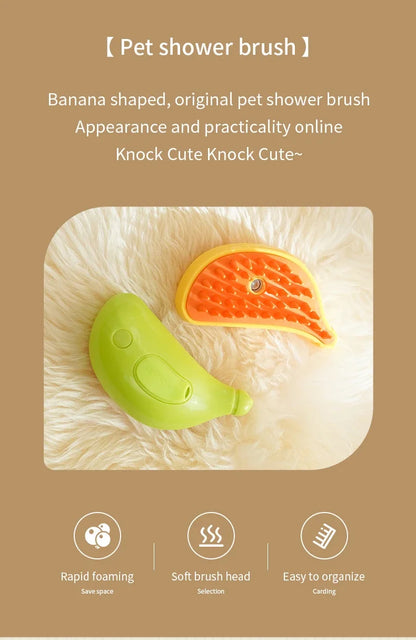 Cepillo de vapor giratorio para gatos y perros, peine eléctrico pulverizador para eliminar el pelo, cepillo de gato de silicona suave para masaje, peine de aseo, accesorios para mascotas