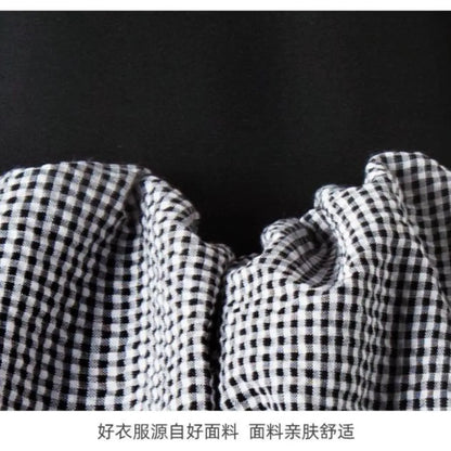 2025 Corea Niñas Bebé Vestido Verano Primavera Otoño Cuadros Retazos Vestidos Casuales Moda Niños Ropa Vestidos