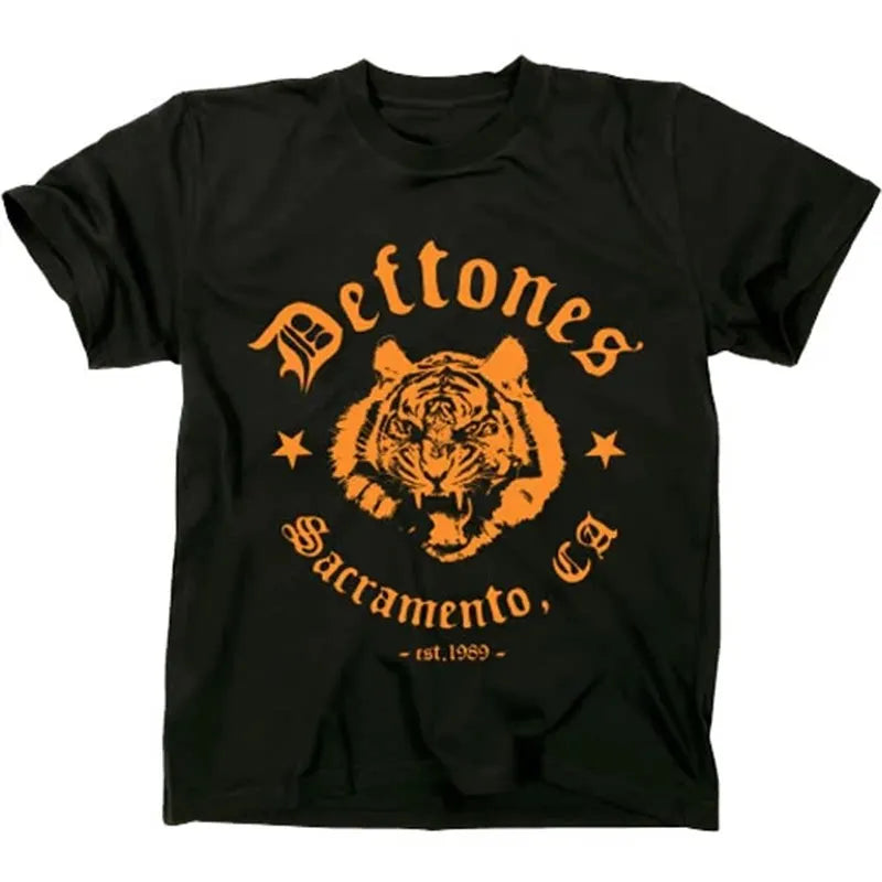 Deftones Sub-tone Banda Música Rap Alternativa Estilo Metal Camiseta Americana de Hombre Tendencia de Moda de Verano Camiseta de Algodón Transpirable