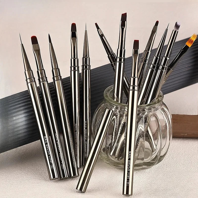 Nails Art Liner Brushes Elongated Lines Striping Drawing Painting  6/9/12/15/18mm Design Pen Professional Manicure Tool New