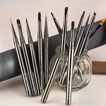 Nails Art Liner Brushes Elongated Lines Striping Drawing Painting  6/9/12/15/18mm Design Pen Professional Manicure Tool New