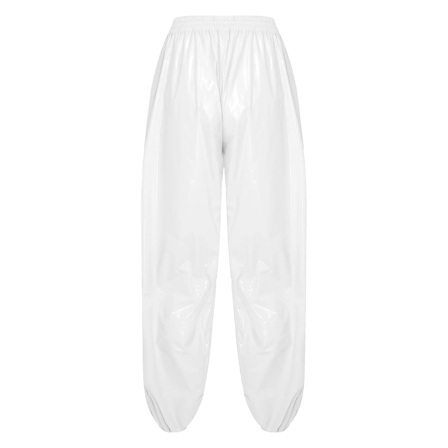 Pantalones Holgados Brillantes para Hombre Y2K con Cordón en la Cintura, Elástico en la Cintura, Bolsillos Laterales, Pantalones de Chándal Holgados y Brillantes, Disfraces de Hip Hop