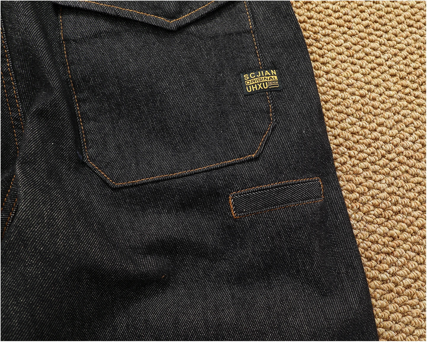 Jeans cónicos casuales rectos lavados de mezclilla de alta gama con corte 3D, peso pesado, estilo retro americano, cómodos, a la moda para hombres, Otoño 2025