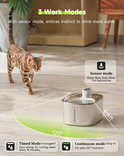 APETDOLA 4L Fuente de agua inalámbrica para gatos con sensor automático, fuente para beber para gatos, perros, bebedero, accesorios para dispensador de agua para mascotas