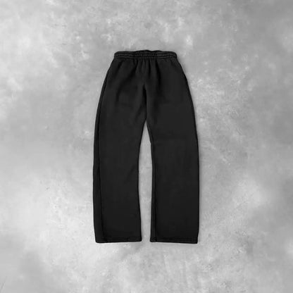 Men's American Style Loose Fit Sport Pants Casual Running Fitness Straight Leg Long Trousers  Elastic Waist  Gym Workout Clothes