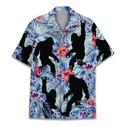 3D Printed Monkey Floral Leaf Hawaiian Shirt Men Orangutan Graphic Blouse Summer Holiday Short Sleeves Street Beach Aloha Shirts