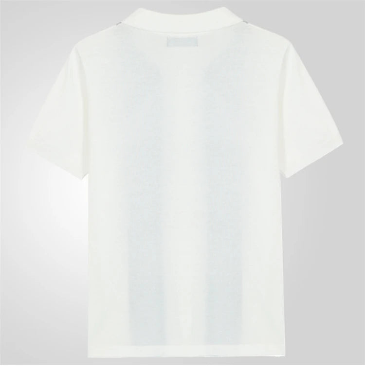 Camisas tipo polo Jacquard estilo europeo para hombre, tejido de punto, informal de negocios, frescura veraniega, viscosa de calidad, elásticas, sedosas
