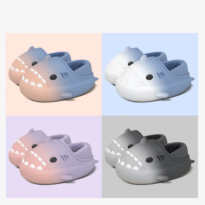 Winter Cute Children EVA Shark Slippers Girls Soft Indoor Home Cotton Sandals Boys Non-Slip Thick Slides Kids Waterproof Shoes