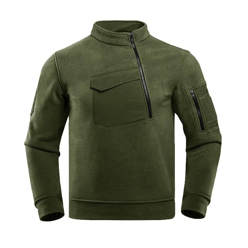 Men's Thermal Polartec Fleece Half Zip Pullover Winter Outdoor Warm Sweater Lightweight Long Sleeve Sweatshirt Military Clothing
