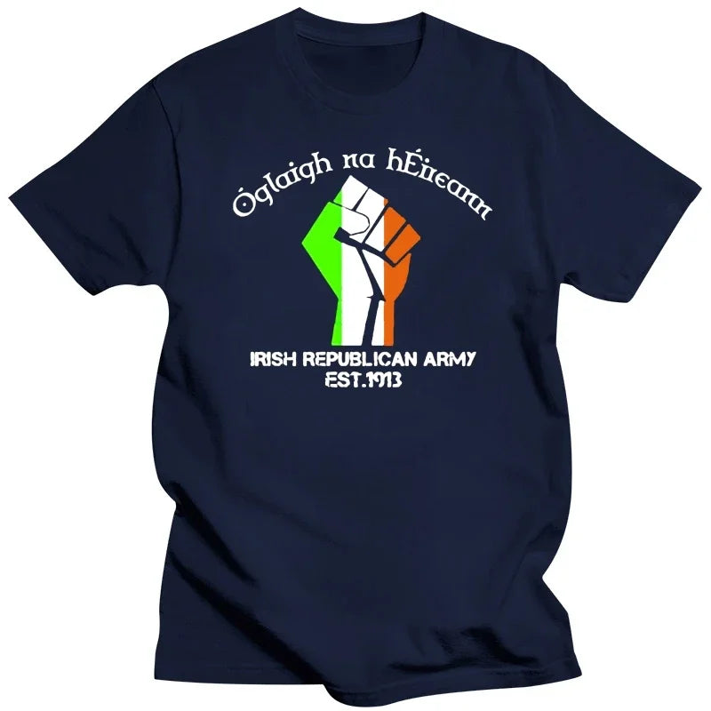 Ejército Republicano Irlandés Oglaigh na hEireann, camiseta irlandesa genial, camisetas gráficas de verano, harajuku, ropa de hombre, camiseta extragrande
