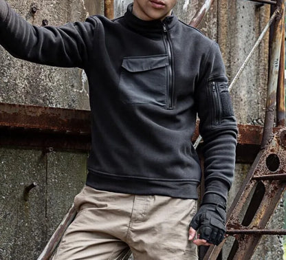Men's Thermal Polartec Fleece Half Zip Pullover Winter Outdoor Warm Sweater Lightweight Long Sleeve Sweatshirt Military Clothing