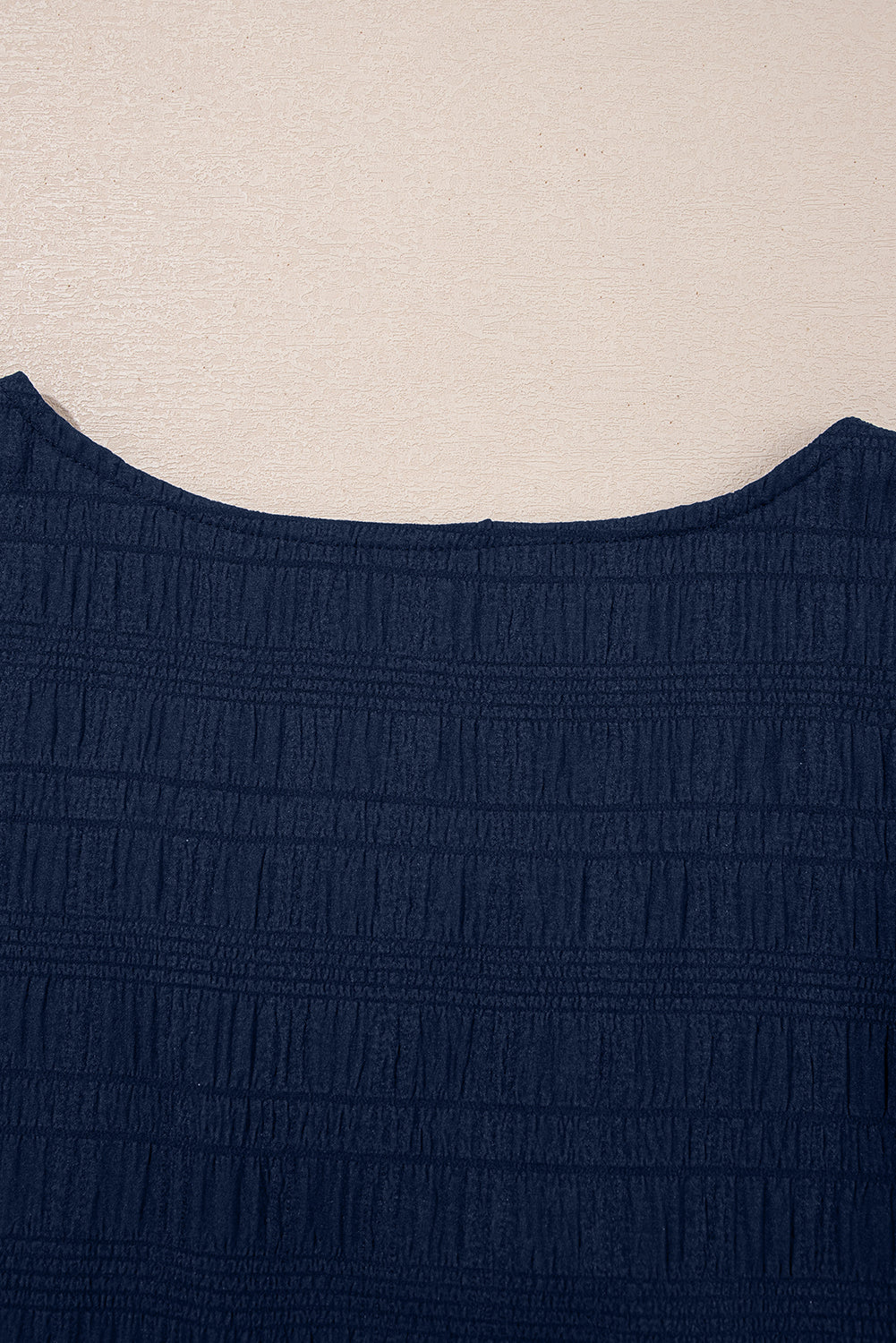 Dirty blue Textured Square Neck Top and Shirred High Waist Shorts Set - Snoopy's Closet