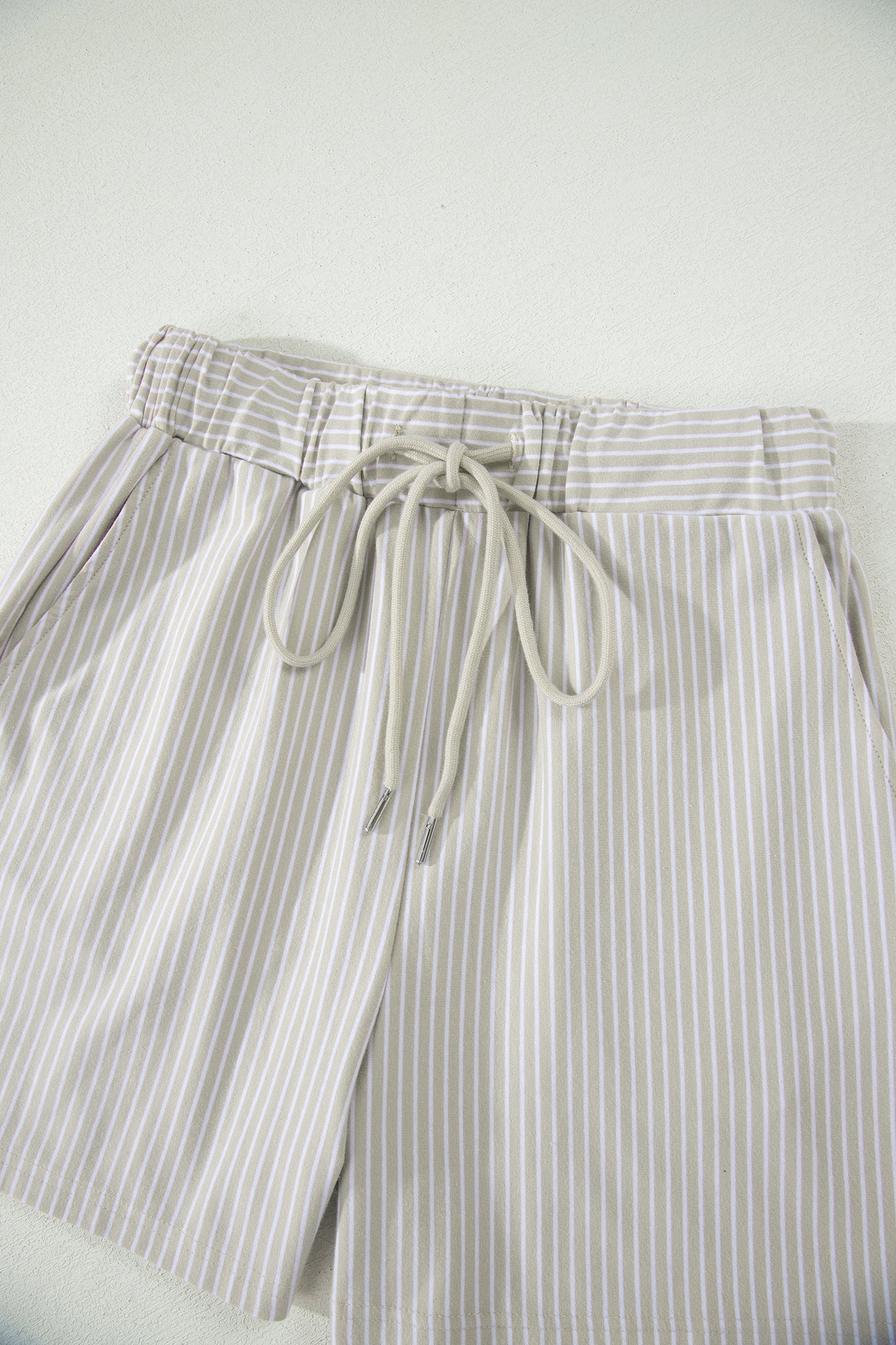 Pink Stripe Dolman Sleeve Polo Shirt and Drawstring Shorts Set - Snoopy's Closet