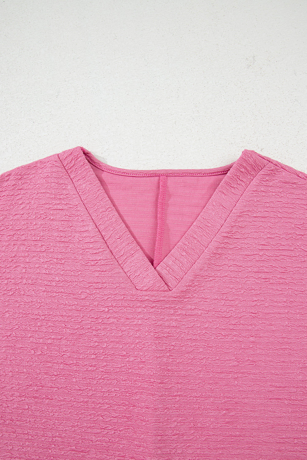 Pink Textured V Neck T Shirt and Shorts Set - Snoopy's Closet