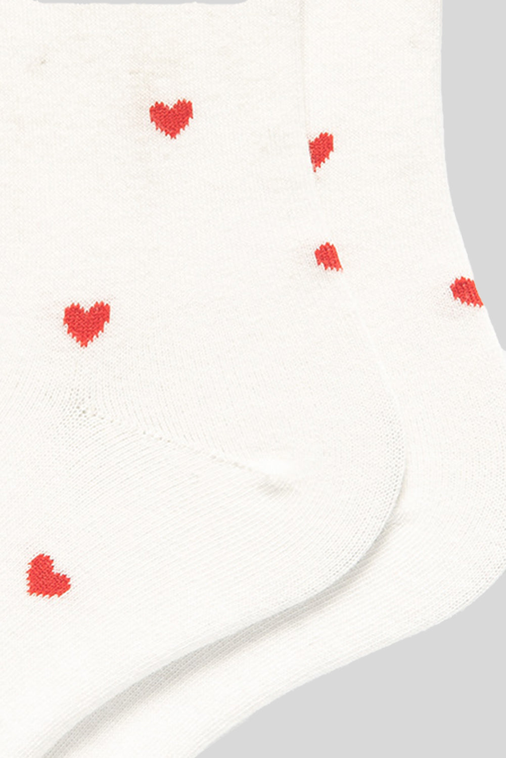 White Valentines Heart Pattern Crew Socks - Snoopy's Closet