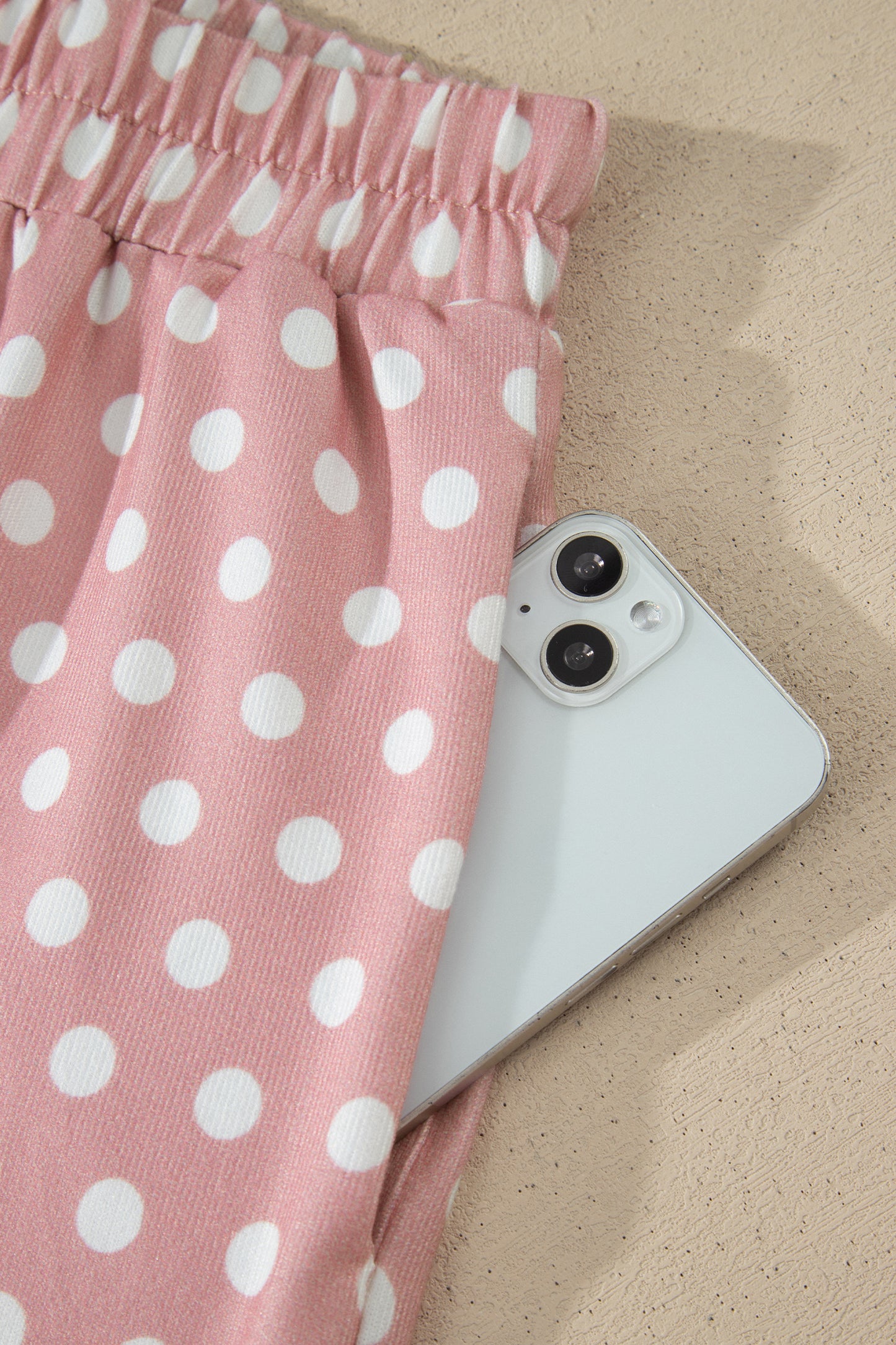 Pink Polka Dot Print Short Set - Snoopy's Closet
