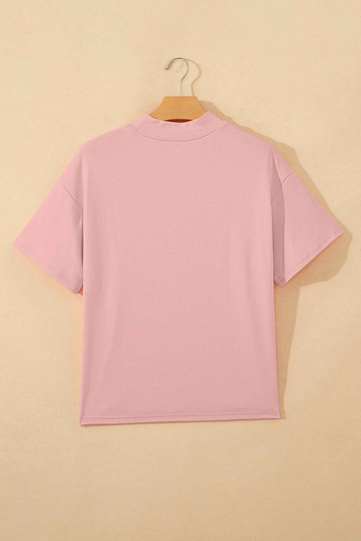 Black Solid Color High Neck Oversize Tee
