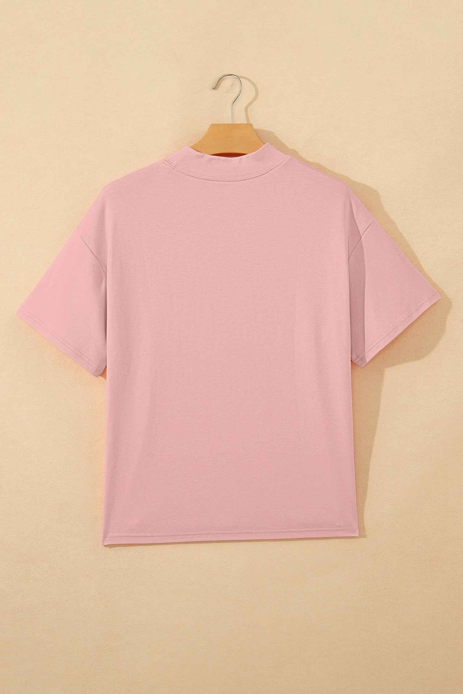 Black Solid Color High Neck Oversize Tee