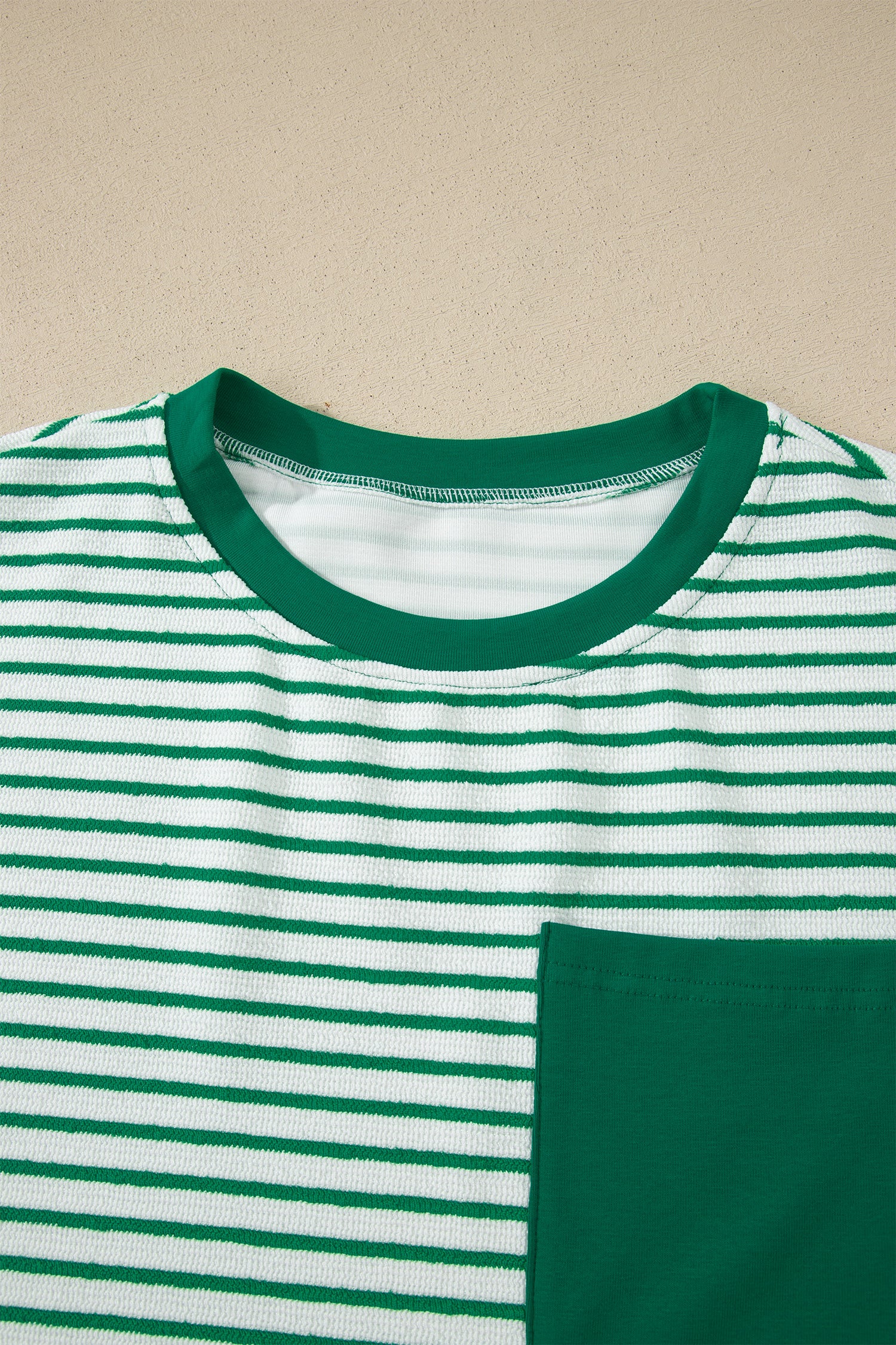 Sky Blue Stripe Crew Neck Tee Drawstring Waist Cropped Pants Set - Snoopy's Closet