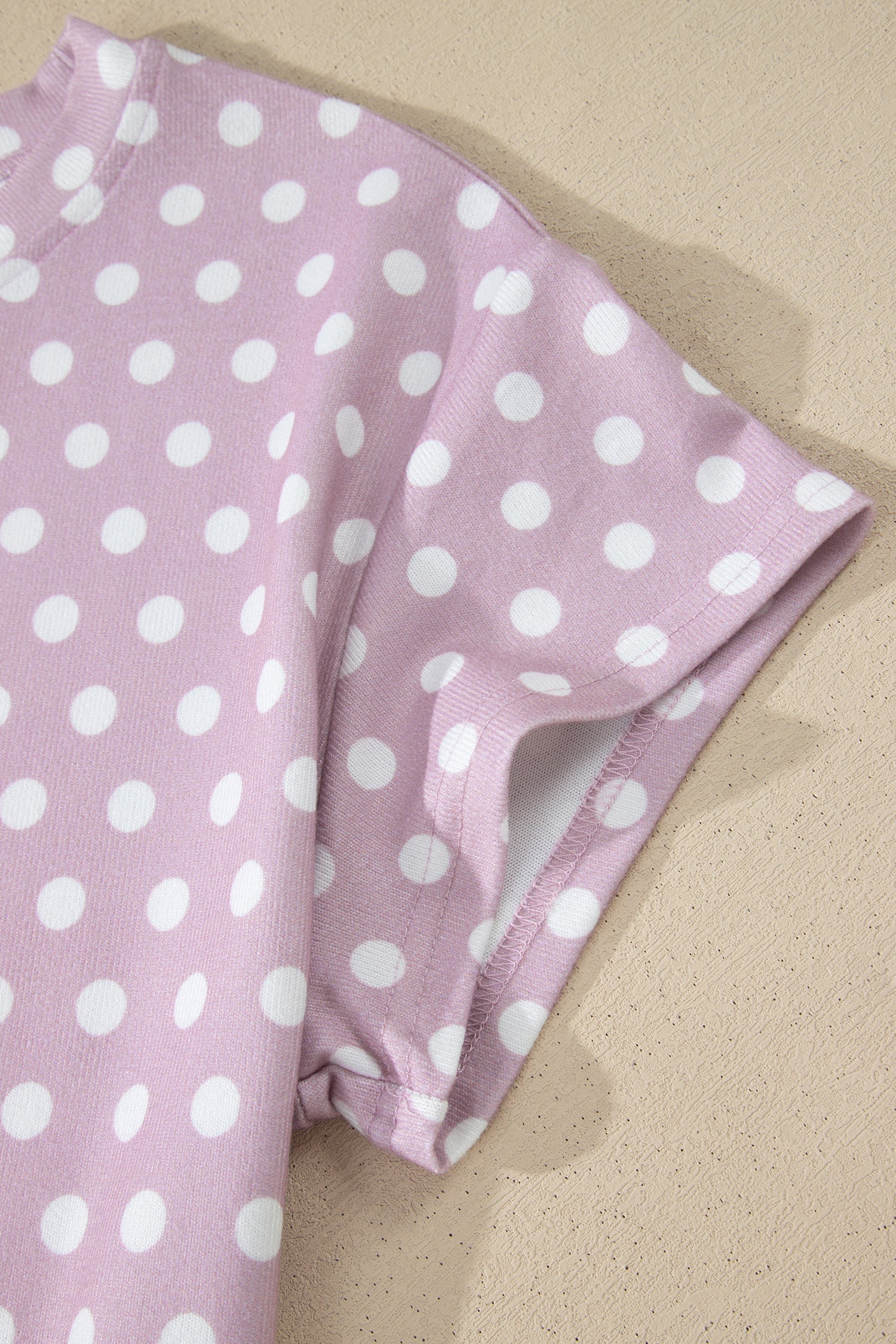 Purple Polka Dot Print Short Set - Snoopy's Closet