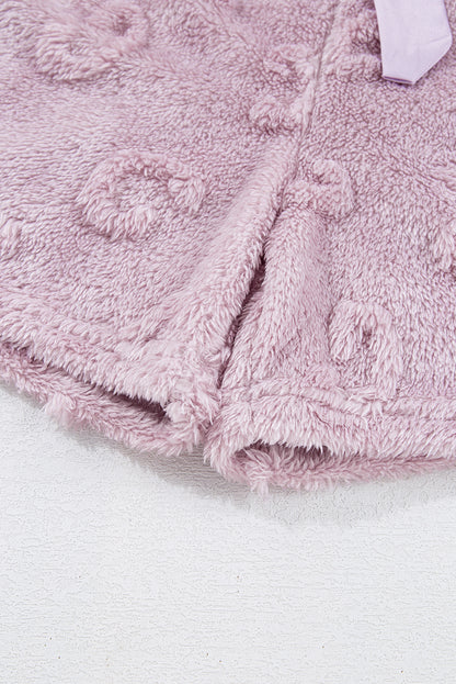 Lavendula Textured Leopard Fleece Loose Two Piece Lounge Set - Snoopy's Closet