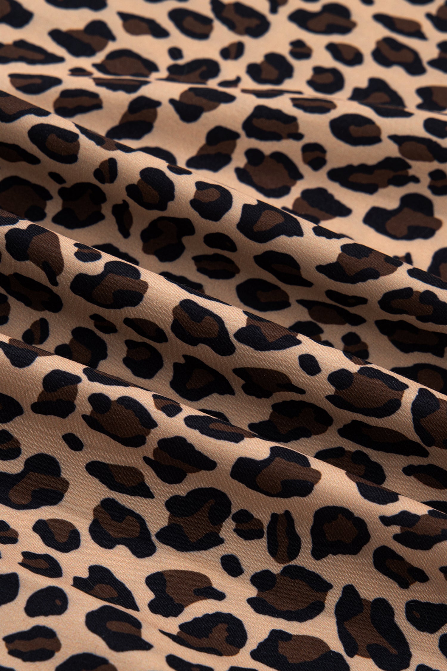 Brown Leopard Print Frilled Square Neck Tank Top - Snoopy's Closet
