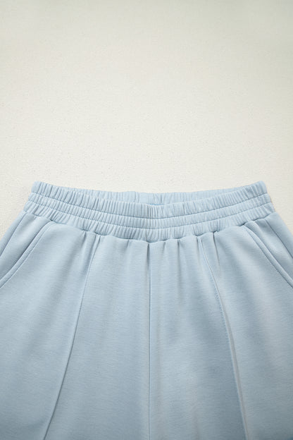 Beau Blue Half Zip Polo Tee Casual Pant Set - Snoopy's Closet