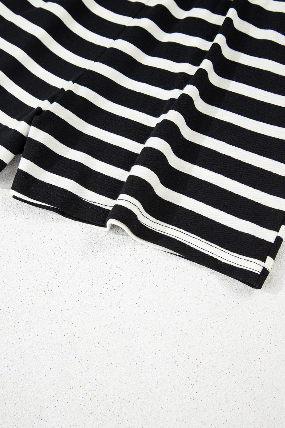 Black White Striped Short Sleeve Top and Shorts Set - Snoopy's Closet