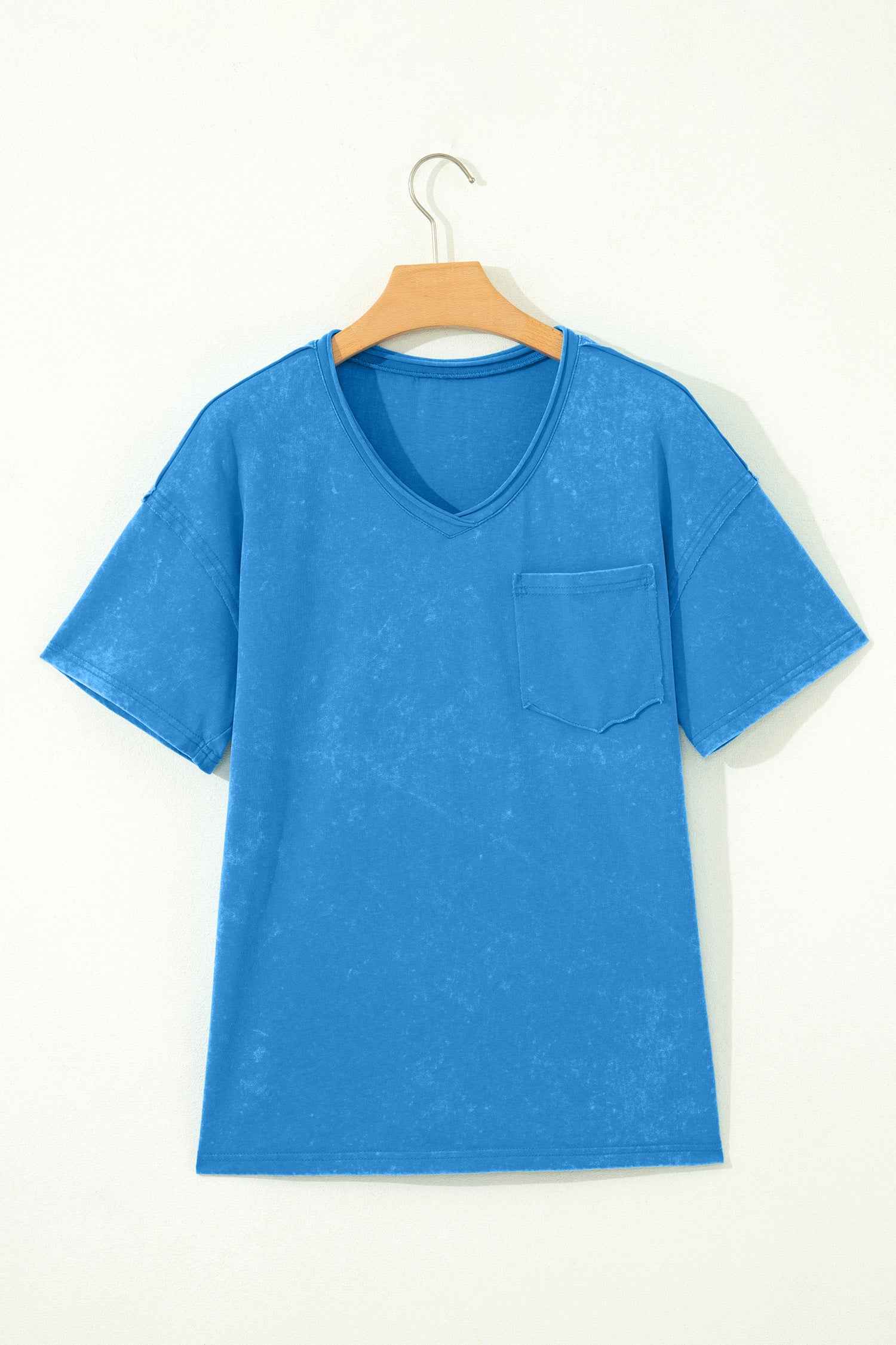 Blue Cotton Mineral Wash T Shirt