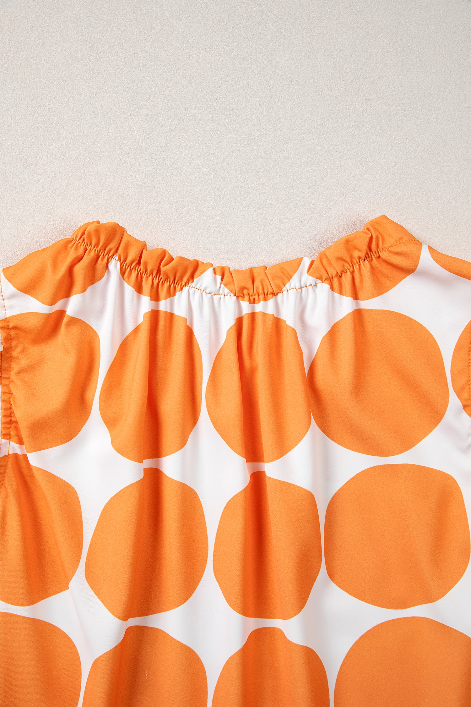 Blue Polka Dot Print Frilled Round Neck Shift Tank Top - Snoopy's Closet