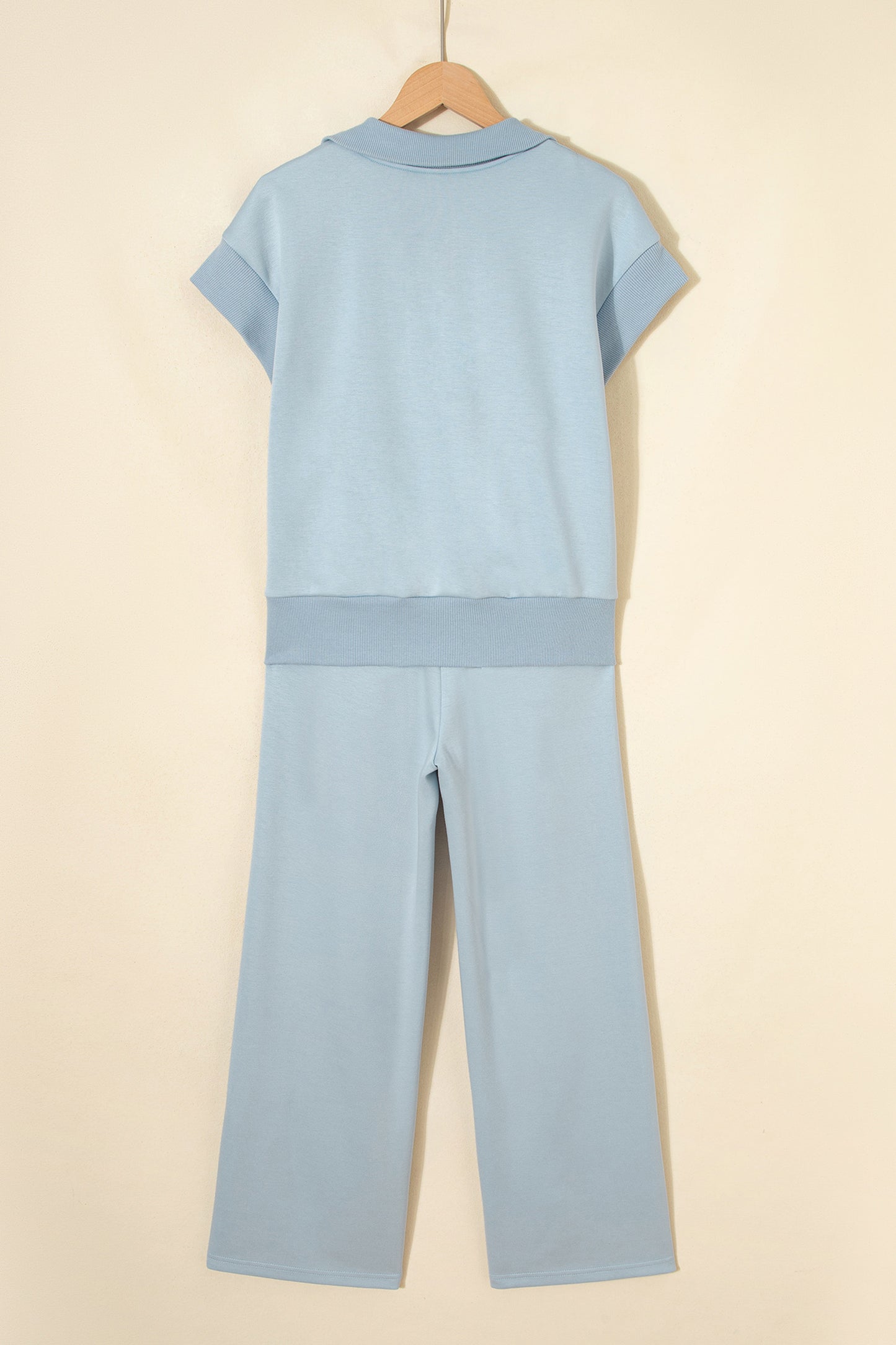 Beau Blue Half Zip Polo Tee Casual Pant Set - Snoopy's Closet
