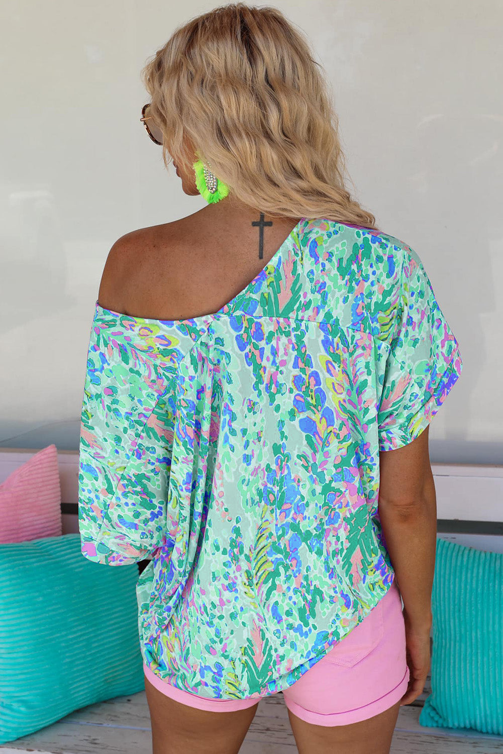 Loose Painted Floral Tee - Snoopy's Closet