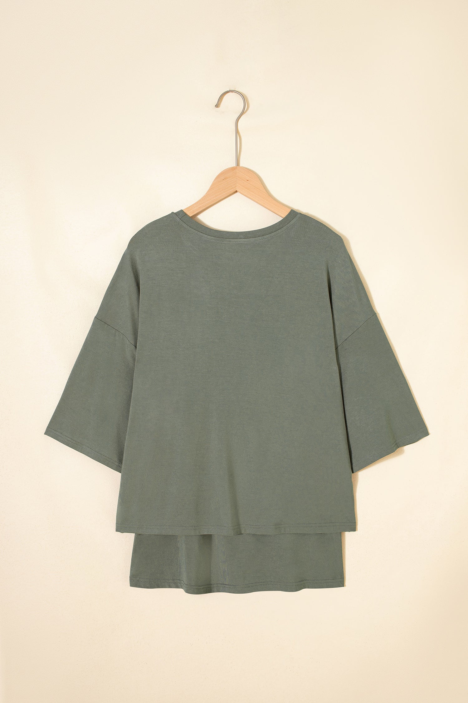 Laurel Green Solid Color Oversize Tee Tie Wrap Mini Skort 2pcs Set - Snoopy's Closet