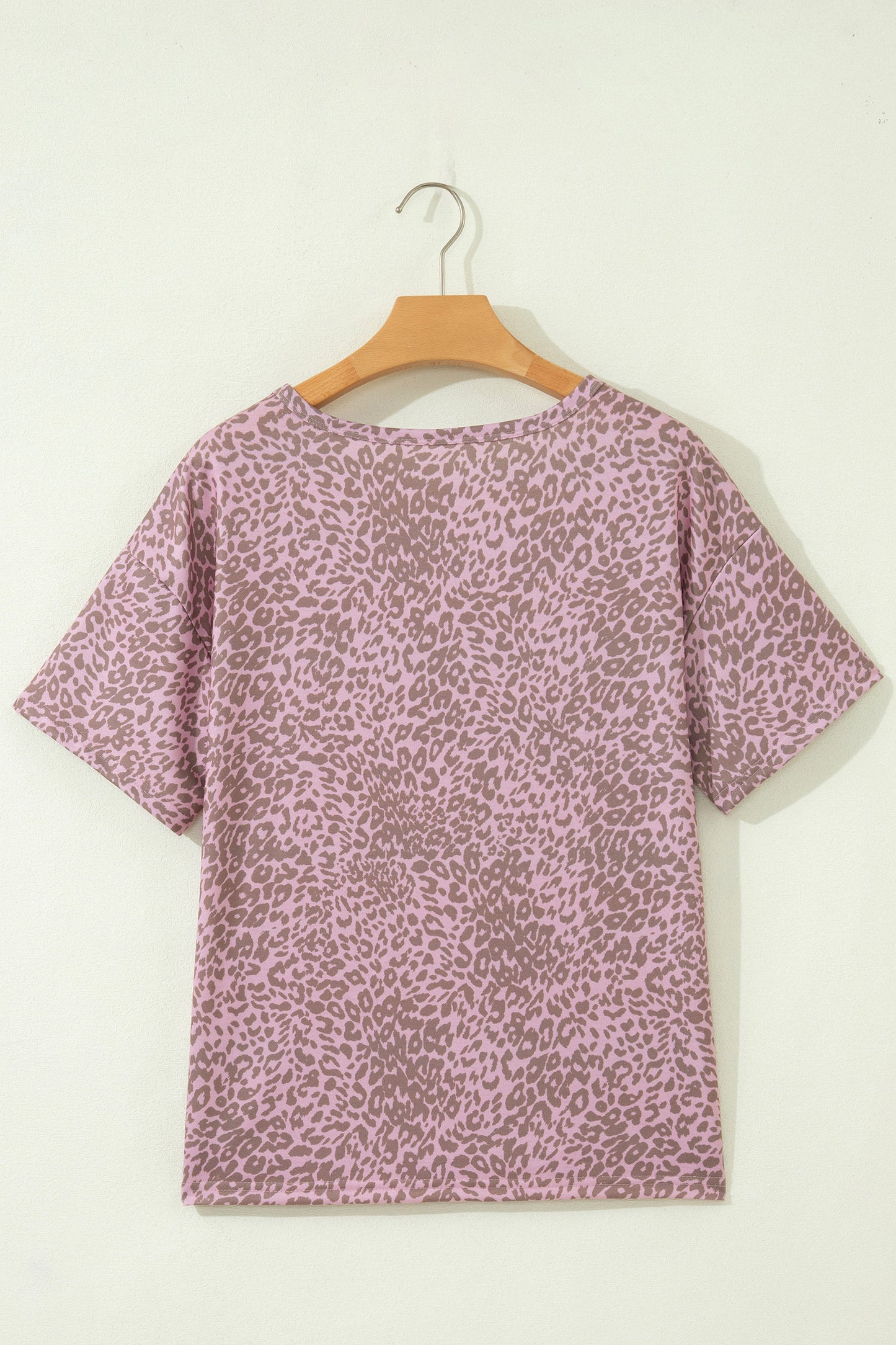 Khaki Leopard Retro Studded Star Patch Loose Tee - Snoopy's Closet