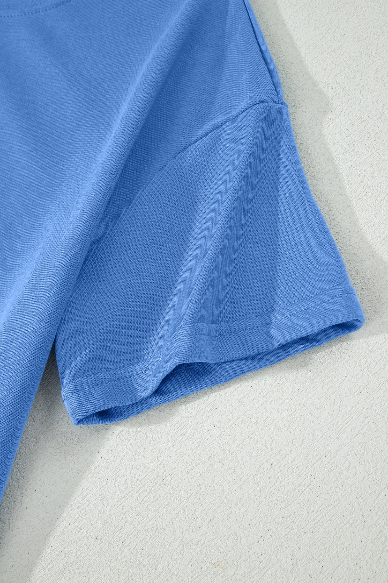 Sky Blue Solid Cover Oversize Tee Pocketed Casual Pants 2pcs Outfit - Snoopy's Closet