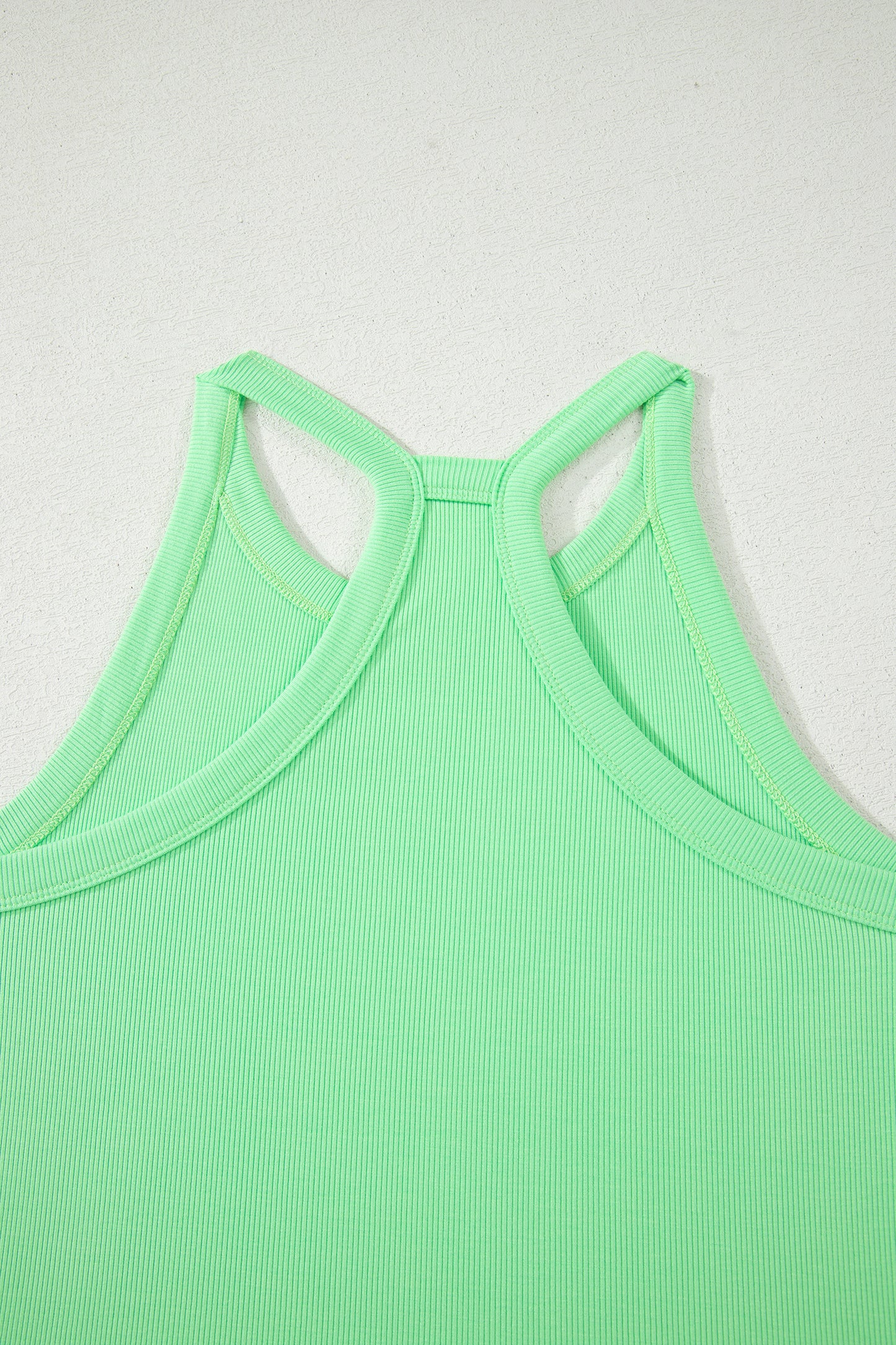 Green Slim Tank Top Elastic Waist Mini Skort 2pcs Outfit - Snoopy's Closet