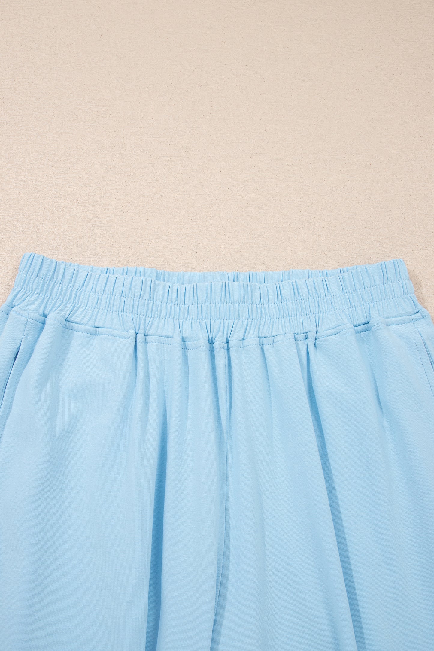 Beau Blue Solid Color Cropped Tank Top and Jogger Pants Set - Snoopy's Closet