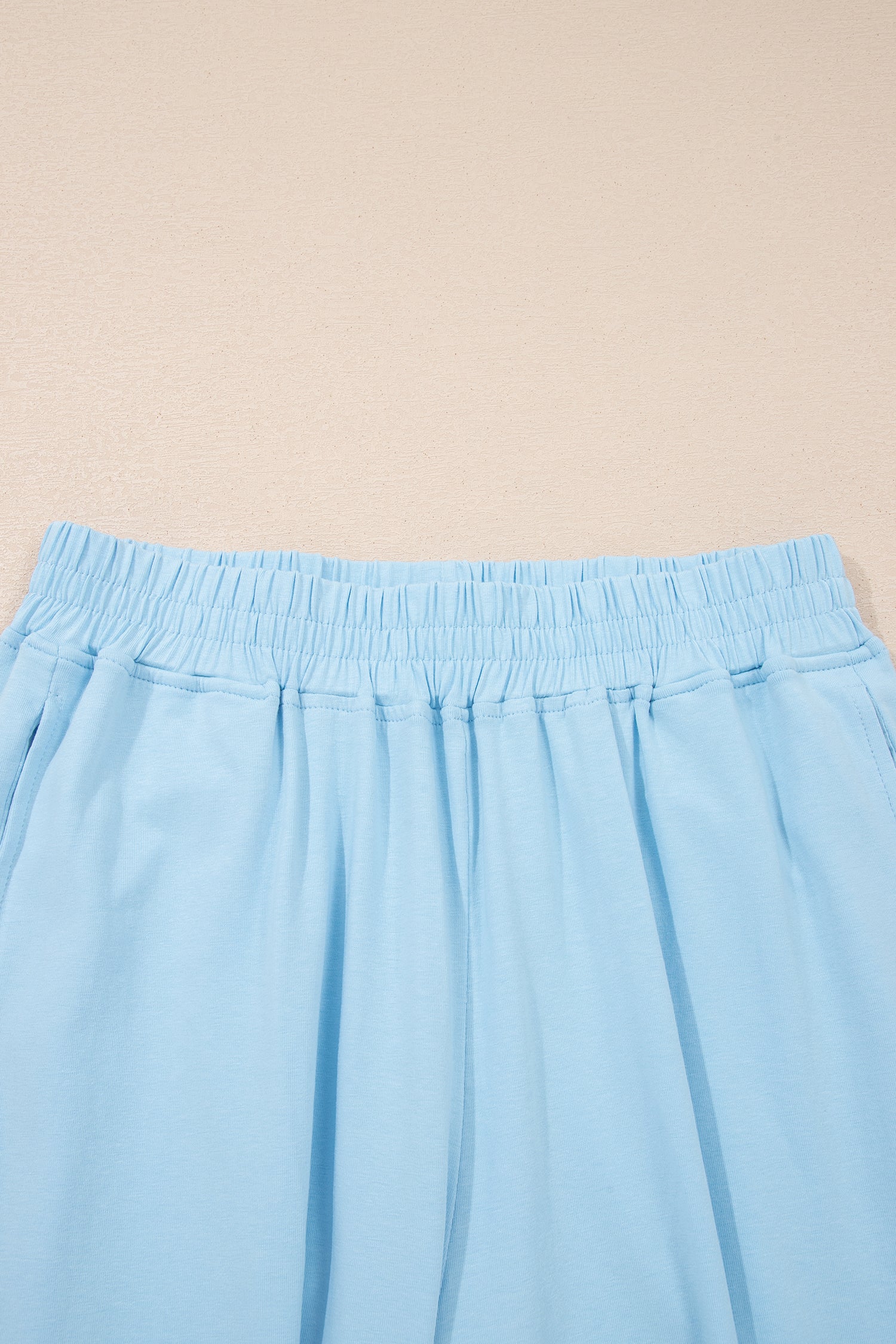 Beau Blue Solid Color Cropped Tank Top and Jogger Pants Set - Snoopy's Closet