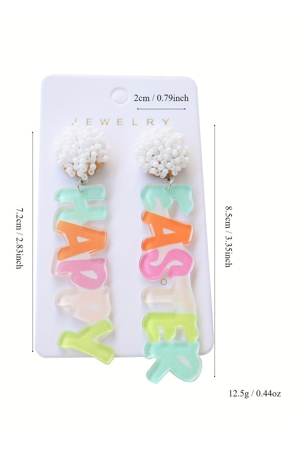 Pink Colorful HAPPY EASTER Drop Earrings - Snoopy's Closet