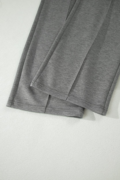 Gray Half Zip Polo Tee Casual Pant Set - Snoopy's Closet