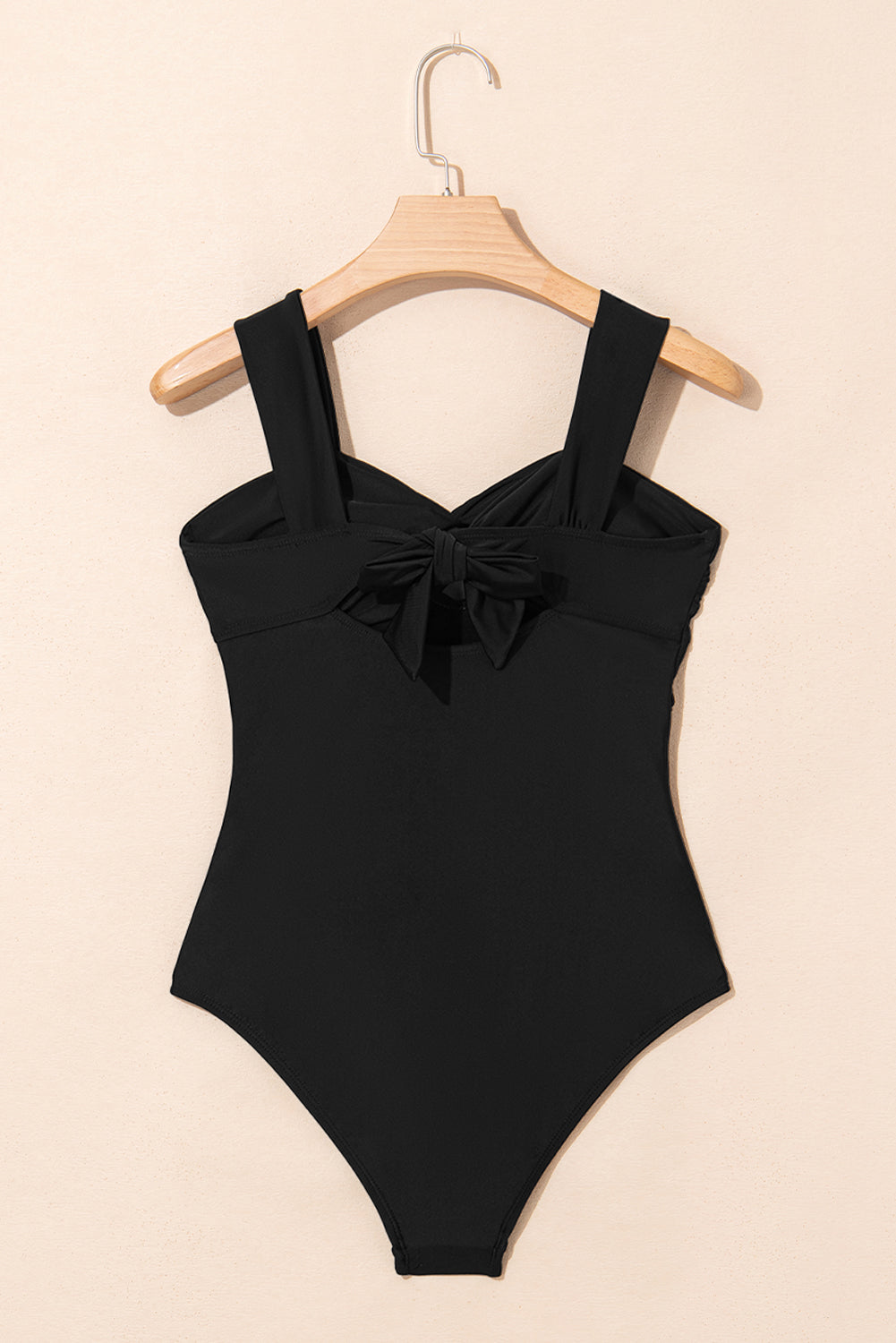 Black Cut out Twist Bowknot Backless One Piece Swimsuit - Snoopy's Closet