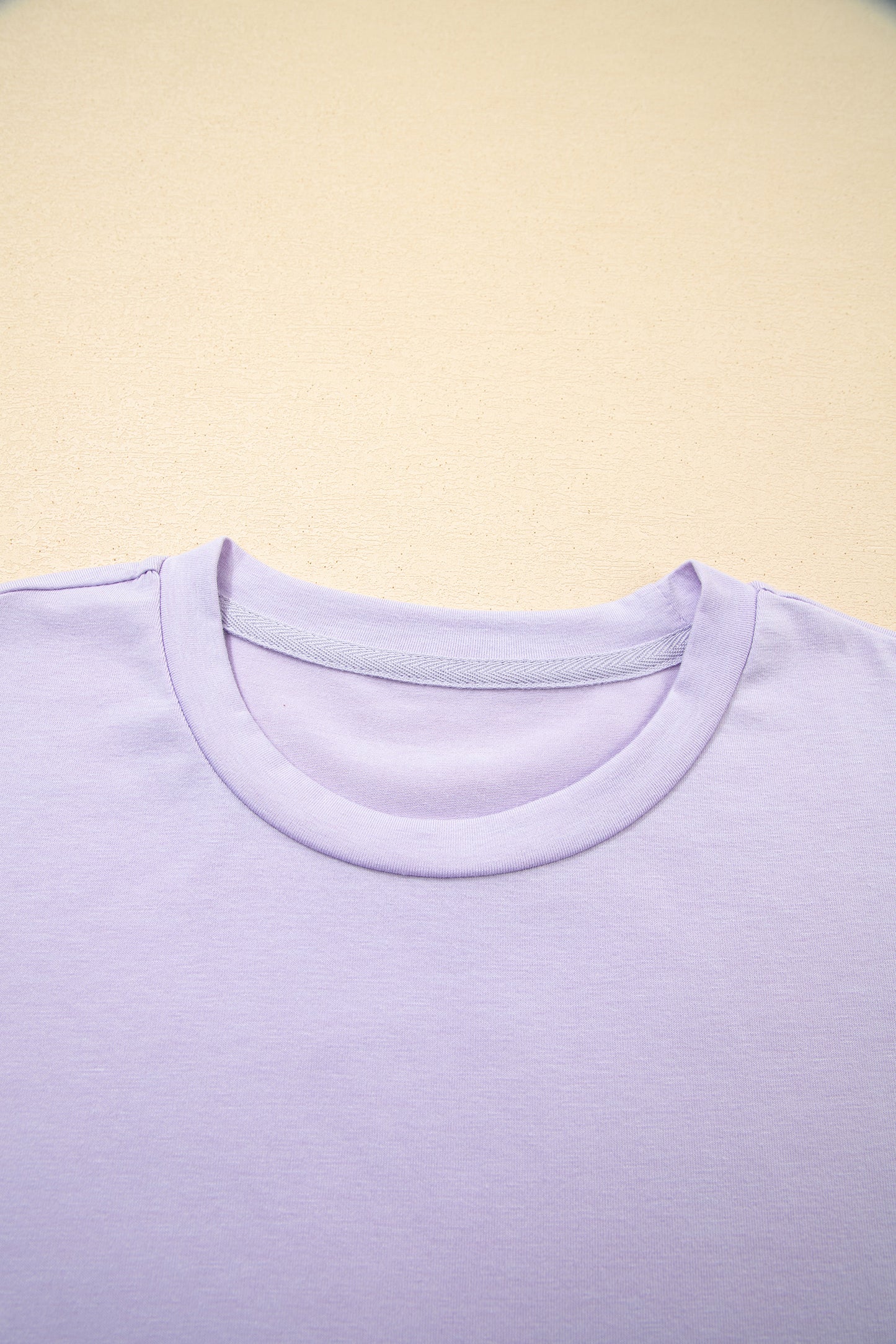 Orchid Petal Casual Plain Crew Neck Tee - Snoopy's Closet