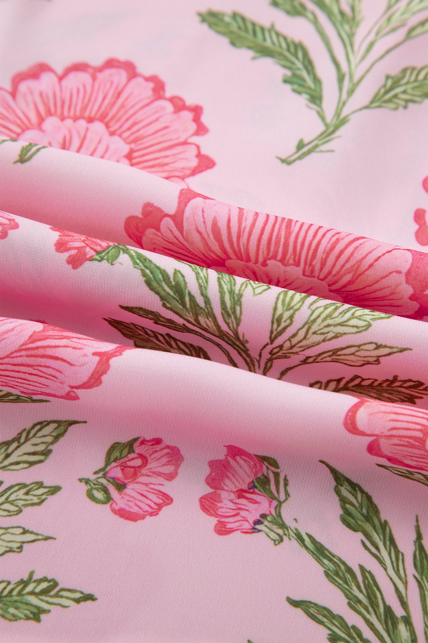 Camisa de manga abullonada con volantes y rayas Pink Sweet Blooms