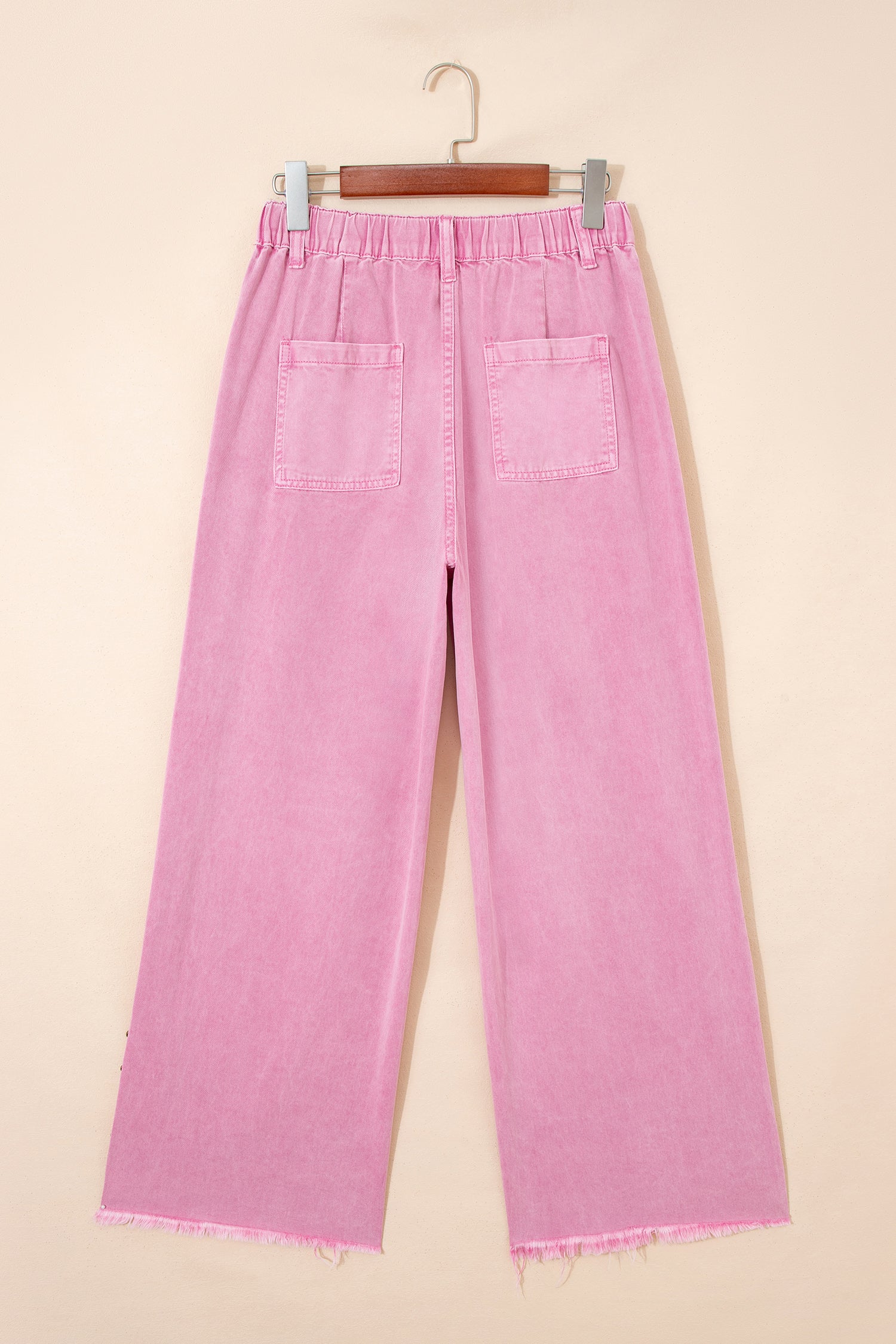 Pink Beaded Side Detail Split Loose Jeans - Snoopy's Closet