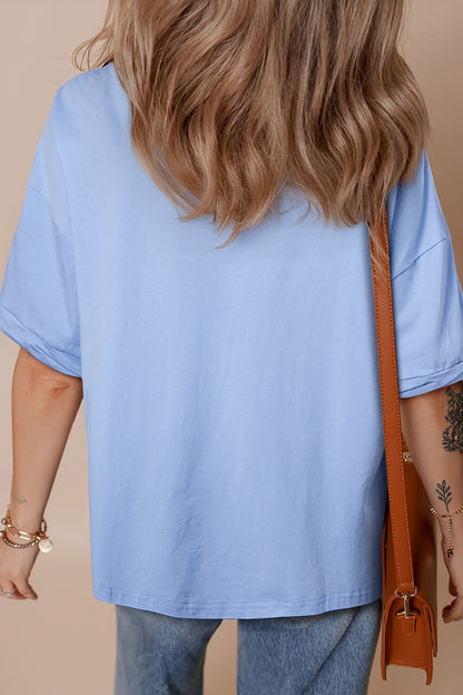 Camiseta relajada con estampado Myosotis America Fashion