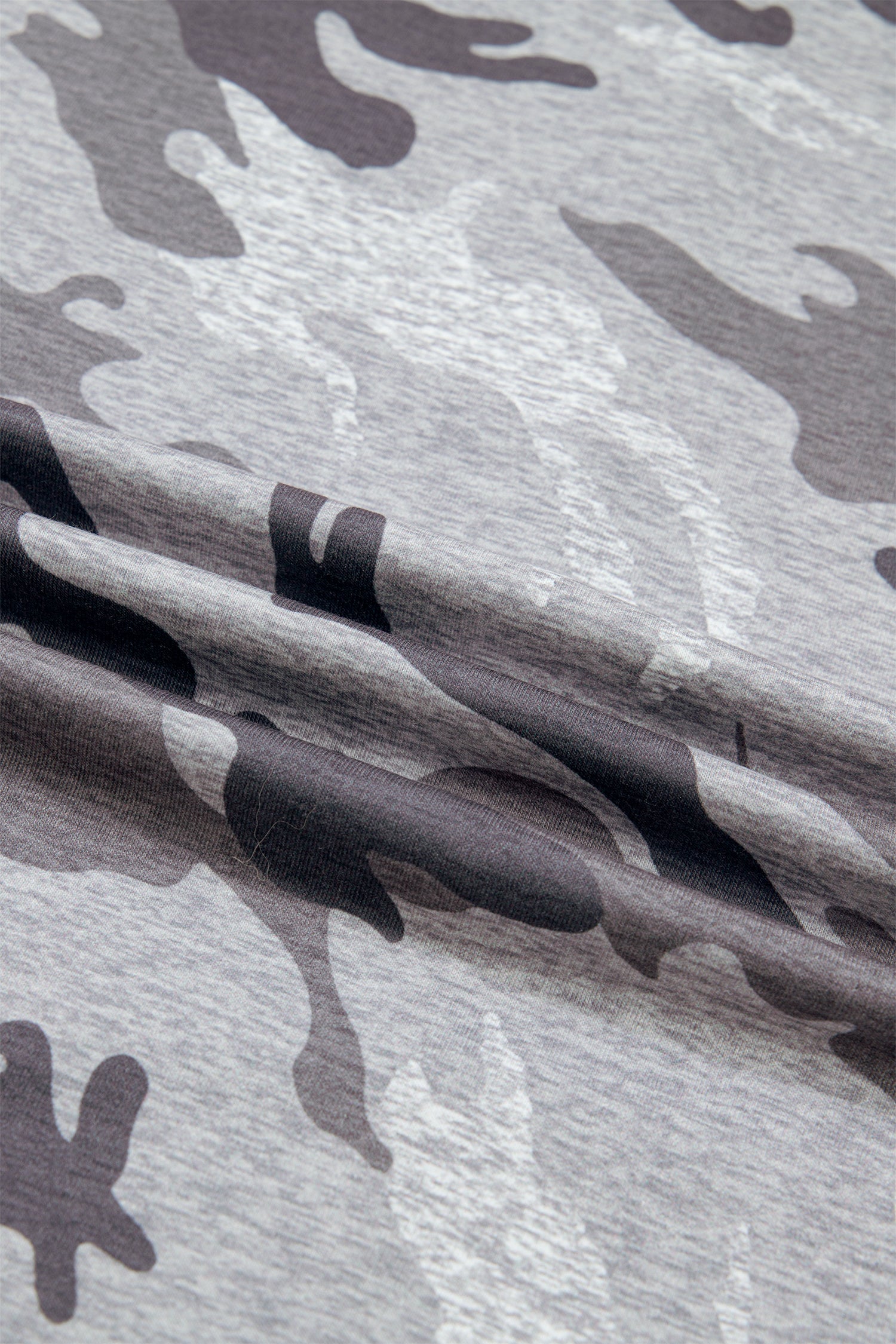 Gray Plus Size Camo Print Casual T Shirt - Snoopy's Closet